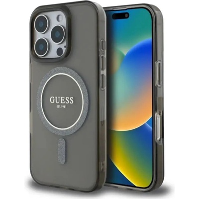 GUESS Калъф Guess Iml Glitter Circle Magsafe за iPhone 16 Pro Max - черен (3666339307431)