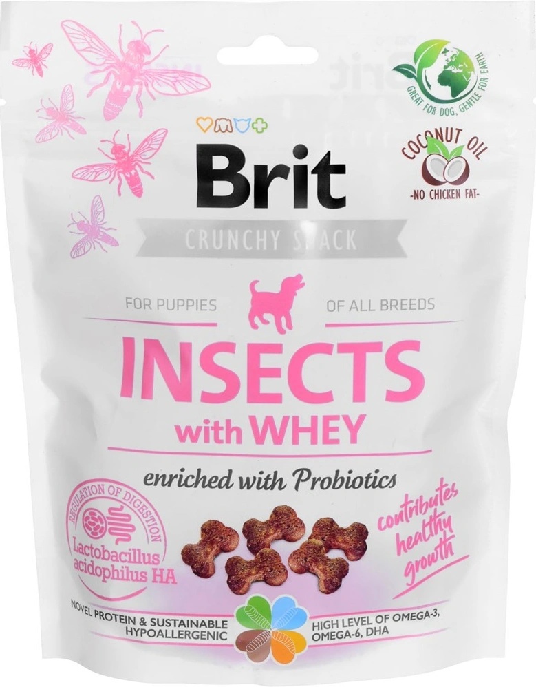 Brit Care Dog Crunchy Cracker Puppy Insects with Whey enriched with Probiotics 200 g Brit Care Dog Crunchy Cracker Puppy Insects with Whey enriched with Probiotics 200 g