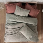 Cottonbox Спален комплект Cotton Box 129CTN4726, 100% памук, 3 части, Завивка 160х220 см, Чаршаф 100х200+30 см, Калъфка 50х70 см, Сив/червен (129CTN4726)