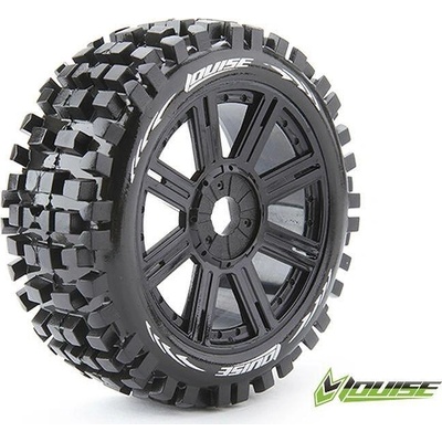 LOUISE RC Гуми за офроуд бъги фабрично залепени Louise RC B-ULLDOZE 1/8 Buggy Tire Set Mounted Soft Black Spoke Wheels Hex 17mm LOUT324SB (LOUT324SB)