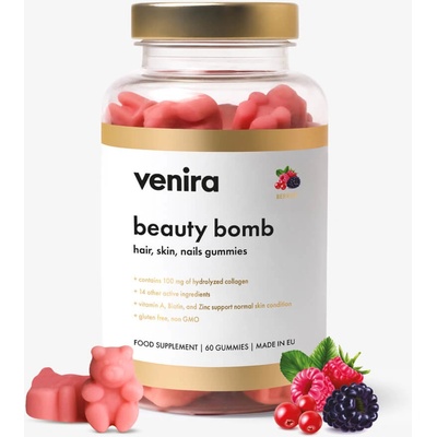 Venira Beauty Bomb pro vlasy, nehty a pleť lesní plody 60 medvídků – Hledejceny.cz