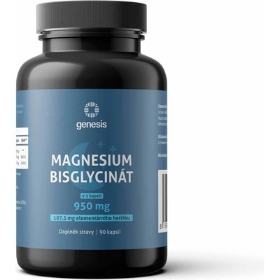 Genesis Magnesium Bisglycinate 950 mg + B6, 90 veg. kapslí elem. hořčík 187,5 mg