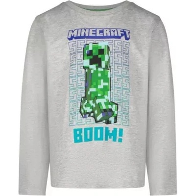 Minecraft tričko Creeper s dlouhým rukávem šedé