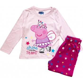 EPLUSM Dívčí bavlněné pyžamo Shine prasátko Peppa Ružová