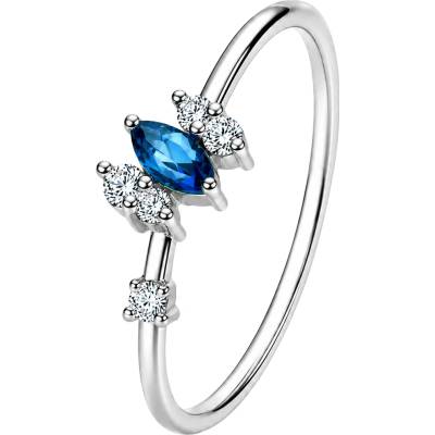 Zlaton Prsten bílé zlato s topazem a diamanty N08042602511
