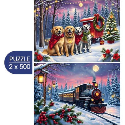 Bluebird Puzzle - Puzzle 2x500 Christmas is Coming - 500 piese