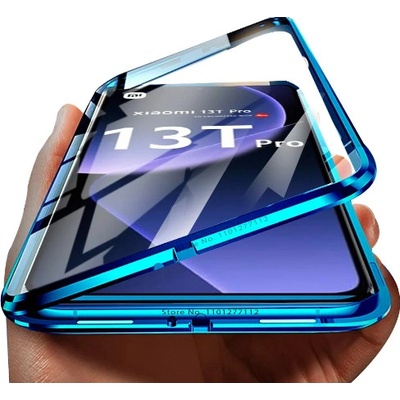 Beweare Magnetický obojstranný s tvrdeným sklom na Xiaomi 13T / 13T Pro - modré