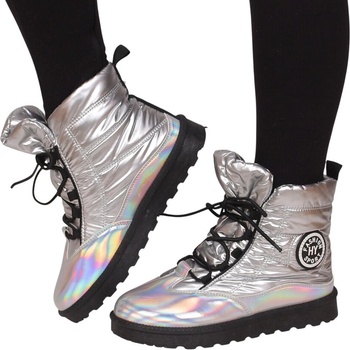 Зимни сребристо сиви апрески с ластични връзки