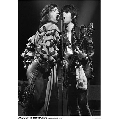 Plagát, Obraz - Rolling Stones - Mick Jagger & Keith Richards, Germany 76, 59.4 × 84.1 cm