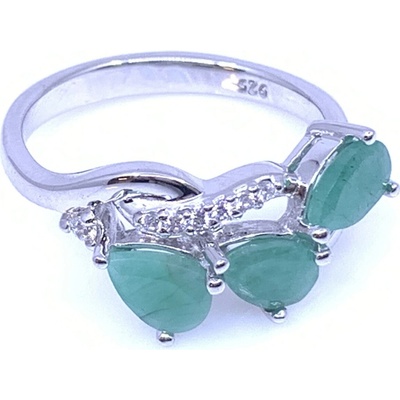 Jan Kos jewellery Stříbrný prsten se smaragdem MHT 7959 SD56