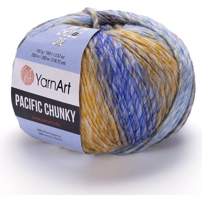 Yarn Art příze Pacific Chunky 309 žlutá, modrá, hnědá