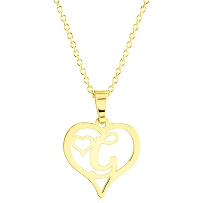 Gemmax Zlatý řetízek s písmenkem G - srdíčko GLSYN-56011-36261