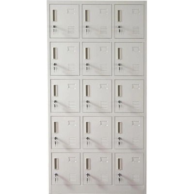ZLKL Šatní skříňka s 15 boxy šedá Sk0096