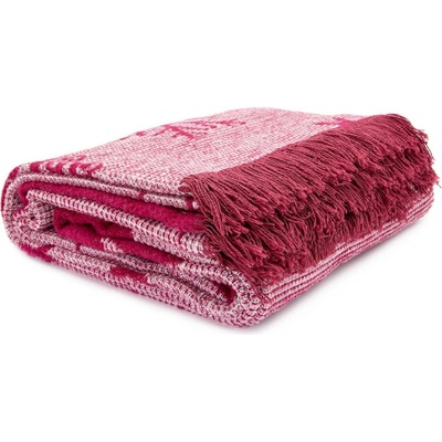 Darymex Vianočná bavlna maroon ružová deka 150X200