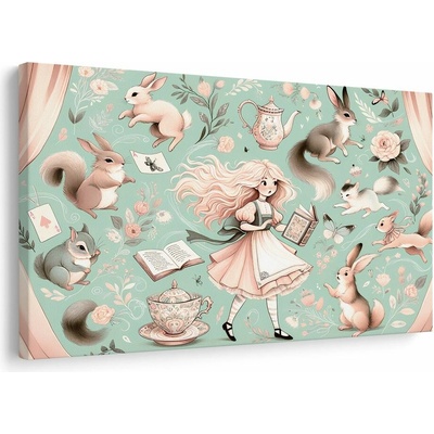 Obraz kouzelná dívka a zajíčci - 120x80
