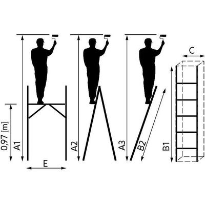 Drabest Multifunkční lešení 2x7 PRO D607-PRO-XG