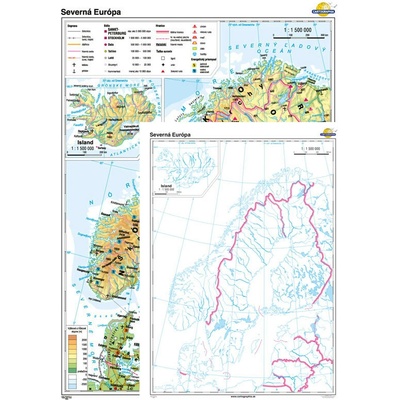 Cartographia Severná Európa + slepá mapa DUO (120x160 cm – 1:1500000)