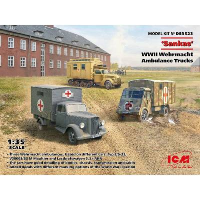 ICM Wehrmacht WWII Ambulance Trucks 3 kits 1:35