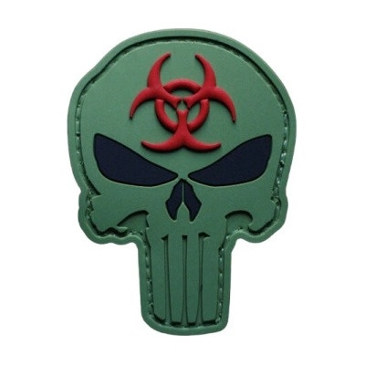 ARMED PATCHES PVC nášivka Punisher Biohazard, Zelená – Sleviste.cz