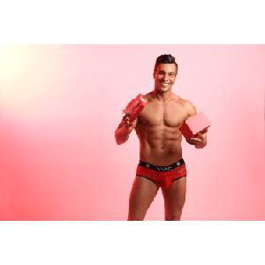 Anais Мъжки боксерки Bokserki-Brave-Jock-CzerwonyV-61418-Czerwony - Бежов, размер XL
