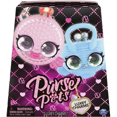 Prívesok na kľúče a kabelku Purse Pets 2‑pack luxusné zvieracie charms s pohyblivými očami