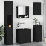 vidaXL Комплект мебели за баня 5 бр. Черно 61 x 35 x 64 см (3392994)