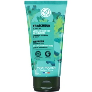 Yves Rocher Refresh 2-in-1 - Eксфолираща маска 2в1 от Yves Rocher - с био водорасли за 72 часа чиста, детоксикирана коса и освежен скалп