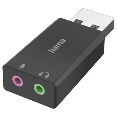 Hama Външна звукова карта USB-А, 2 x 3.5 mm аудио жак, стерео (200323)