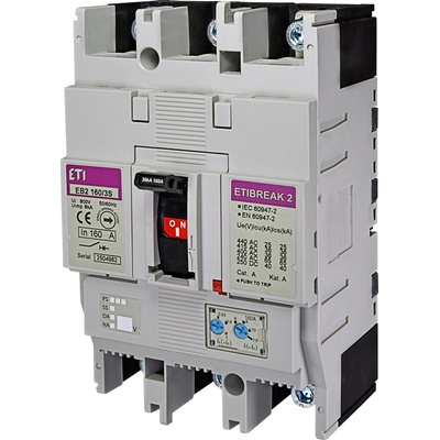 CB Elektro Istič kompaktný 3-pólový 160A 36kA Nastaviteľný Rada:EB2 (ETI)
