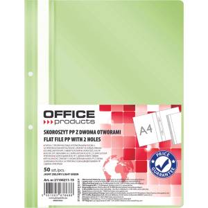 Office Products Папка Office Products с прозрачно лице с перф, светло зелен (25879-А-СВЗЕЛЕН)