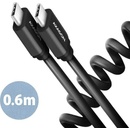 Axagon BUCM-AM10TB TWISTER USB-C USB-A, USB 2.0, 3A, ALU, 0,6m, černý