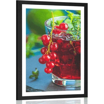 Plakát s paspartou červený koktejl - 40x60 black