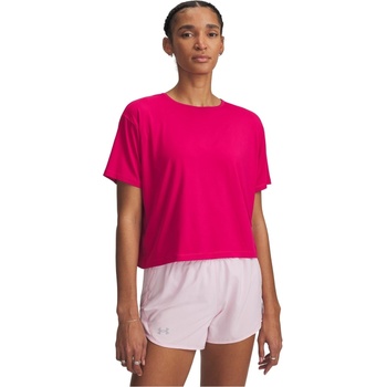 Image 1 of Under Armour Women's Motion Short-Sleeve Performance Gym Top - Fuchsia/White