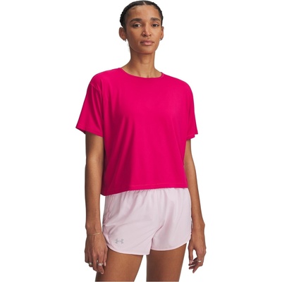 Under Armour Women's Motion Short-Sleeve Performance Gym Top - Fuchsia/White