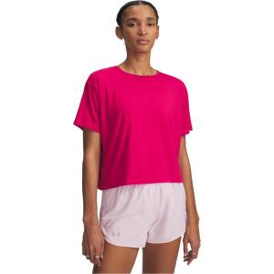 Under Armour Women's Motion Short-Sleeve Performance Gym Top - Fuchsia/White