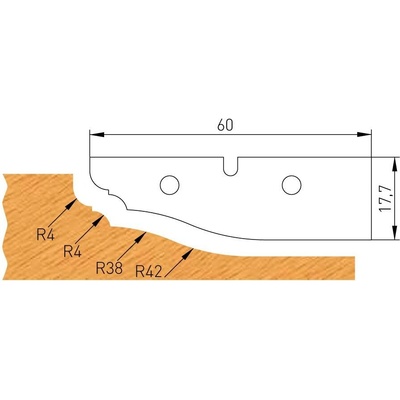 IGM Profilový nůž D 60x17,7x2mm pro F632-182