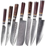 HARAHU Комплект дамаски ножове ka-20050 - Кафяв kp20050