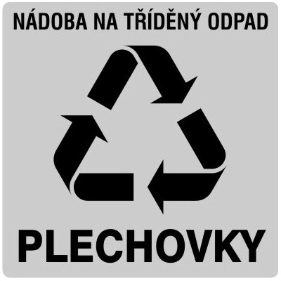 RAFO Samolepka Nádoba na tříděný odpad, 20 x 20 cm Varianta: plechovky