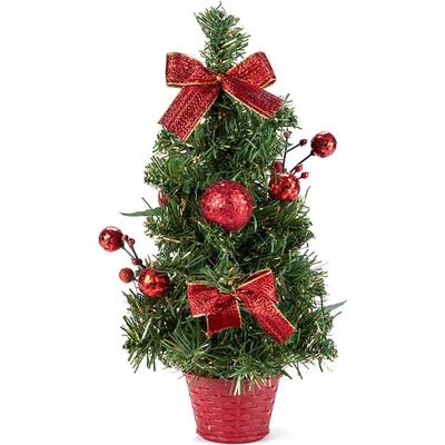 Vianočný stromček zdobený 30 cm, červená