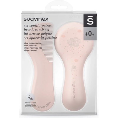 Suavinex Dreams Brush-comb Set комплект за деца от раждането им Pink 2 бр