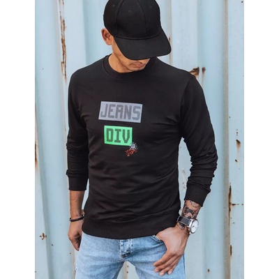 DStreet Black men's sweatshirt with print BX5376 čierna
