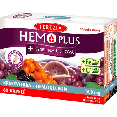 Terezia Company Hemo plus+kyselina listová + železo + vitamin C 60 kapslí