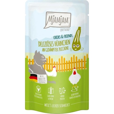 MjAMjAM s vařeným masem Chicks & Friends kuře a cuketa 125 g