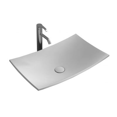 Inter Ceramic Мивка за баня Алба 64х38 см, полимермраморен камък, бял мат (685w)