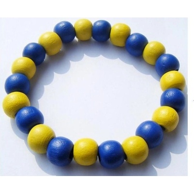 Blingstar Dřevěný WOOD Korálky Blue/Yellow W426