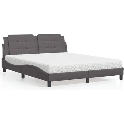 zahrada-XL 3208876 Postel s matrací šedá umělá kůže