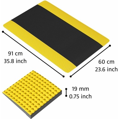 Notrax 782 Sky Trax Špičková ergonomická protiúnavová rohož čierna / žltá 60 x 91 cm