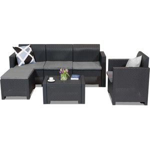 BICA Техноратанов комплект мебели за почивка Nebraska Relax Corner 5 антрацит Bica (BCNBLCOR5ANT)