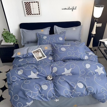 EmonaMall Двулицево спално бельо с ластик EmonaMall, 6 части - Модел S18484 (S18484-66666e)