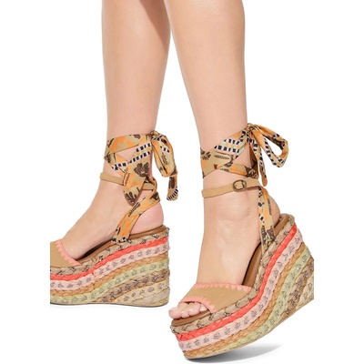 Kurt Geiger London сандали с висок ток Chelsea Scarf Wedge (5597294209)